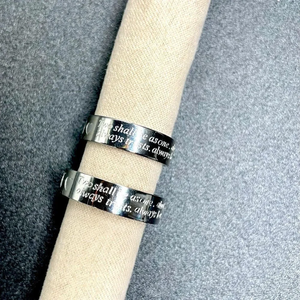 Stainless Steel “ Two shall be as one. Always protects. Always trusts. Always..”